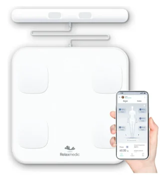 Balança de bioimpedância profissional Relaxmedic 8 sensores